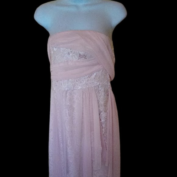 LE CHATEAU Strapless Prom  Formal Peachy Pink Hi Low Dress Gown XL NEW N… - Picture 7 of 10